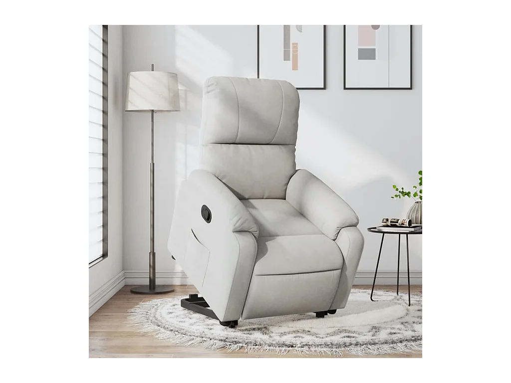 Fauteuil inclinable gris clair tissu microfibre