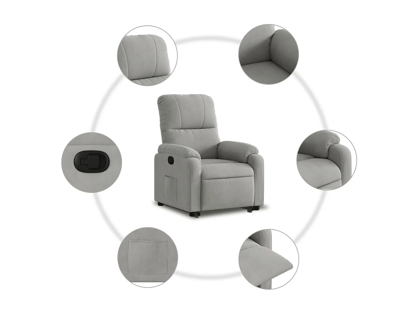 Fauteuil inclinable gris clair tissu microfibre