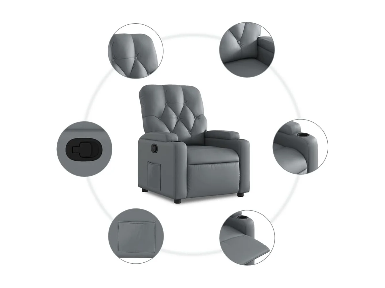 Fauteuil inclinable Gris Similicuir