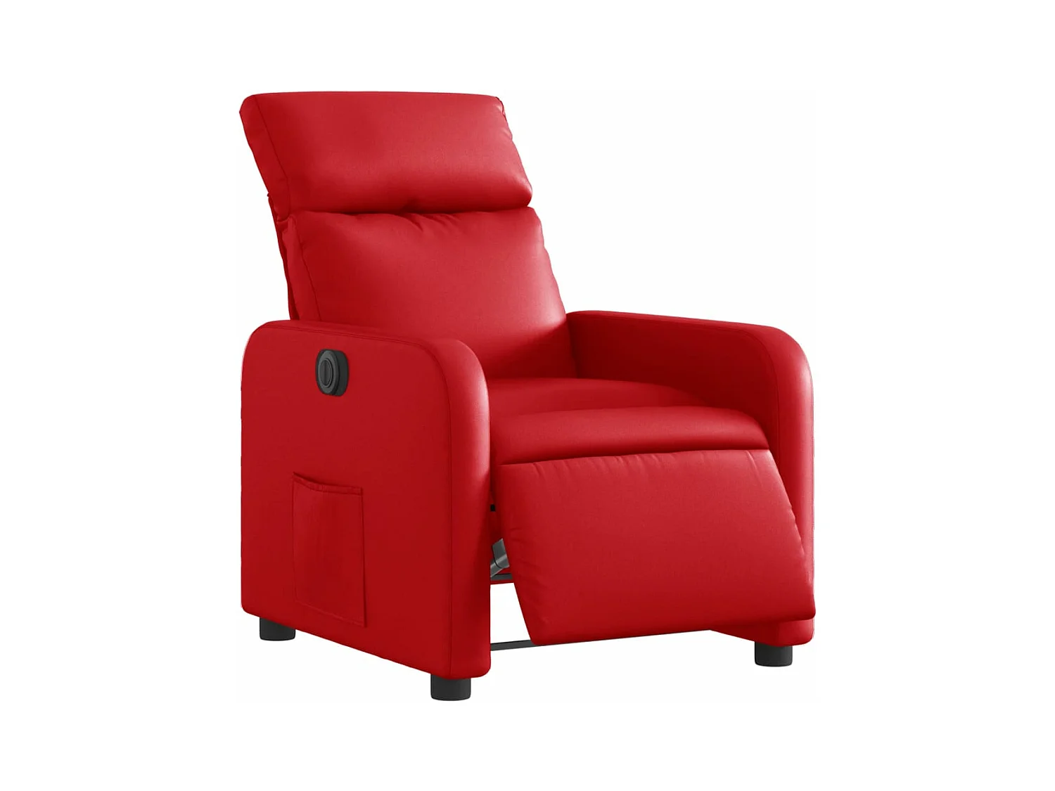 Poltrona reclinável elétrica couro artificial vermelho
