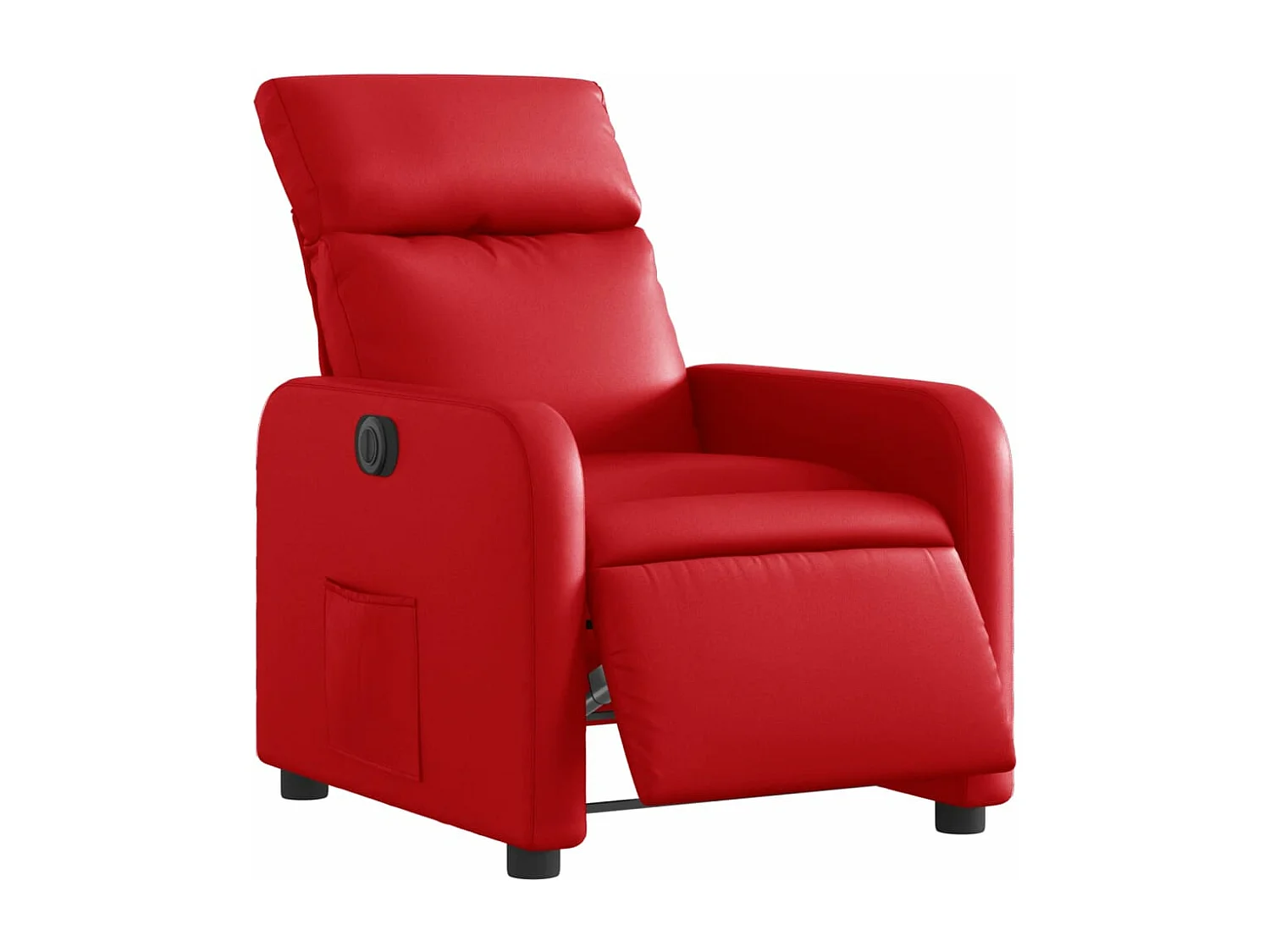 Sillón reclinable eléctrico de cuero sintético rojo
