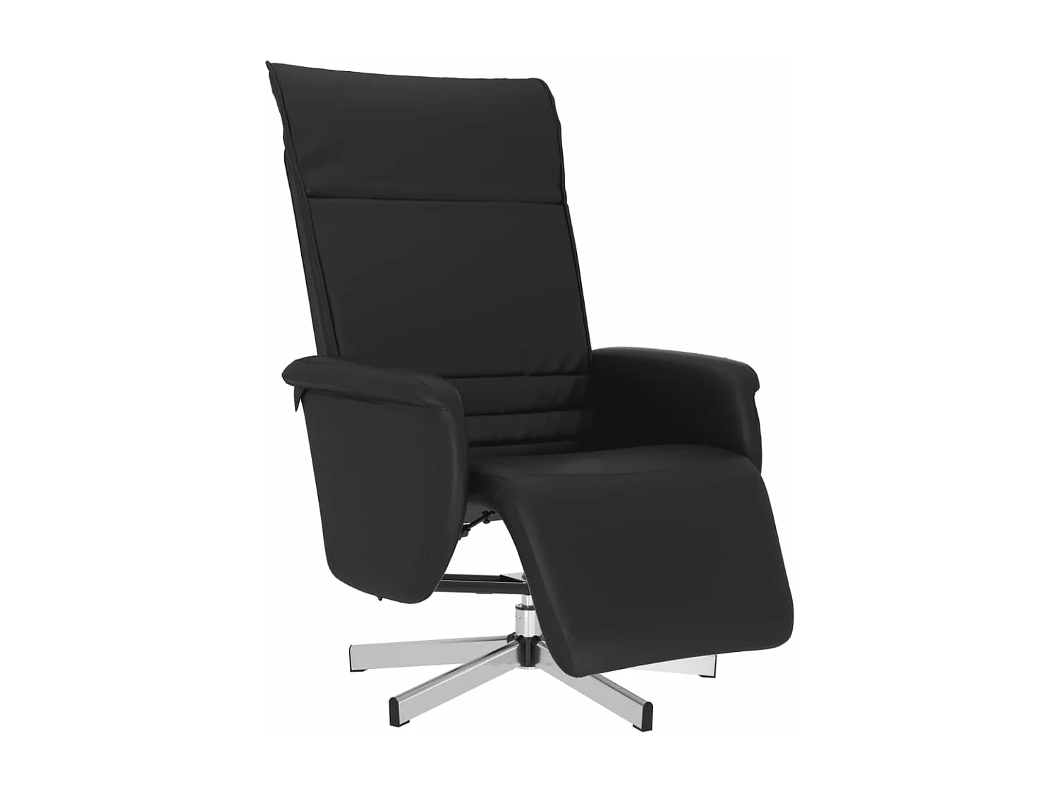 Fauteuil verstelbaar met voetensteun kunstleer zwart