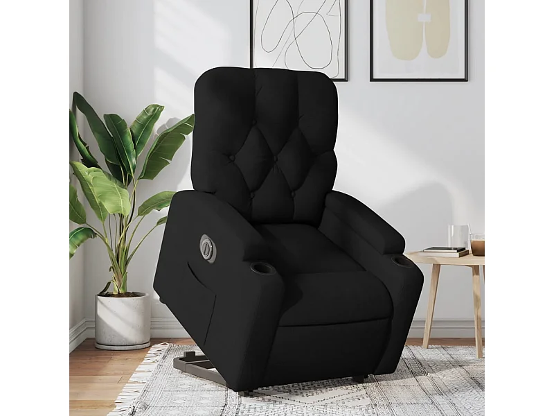 Sillón eléctrico reclinable elevable de tela negro