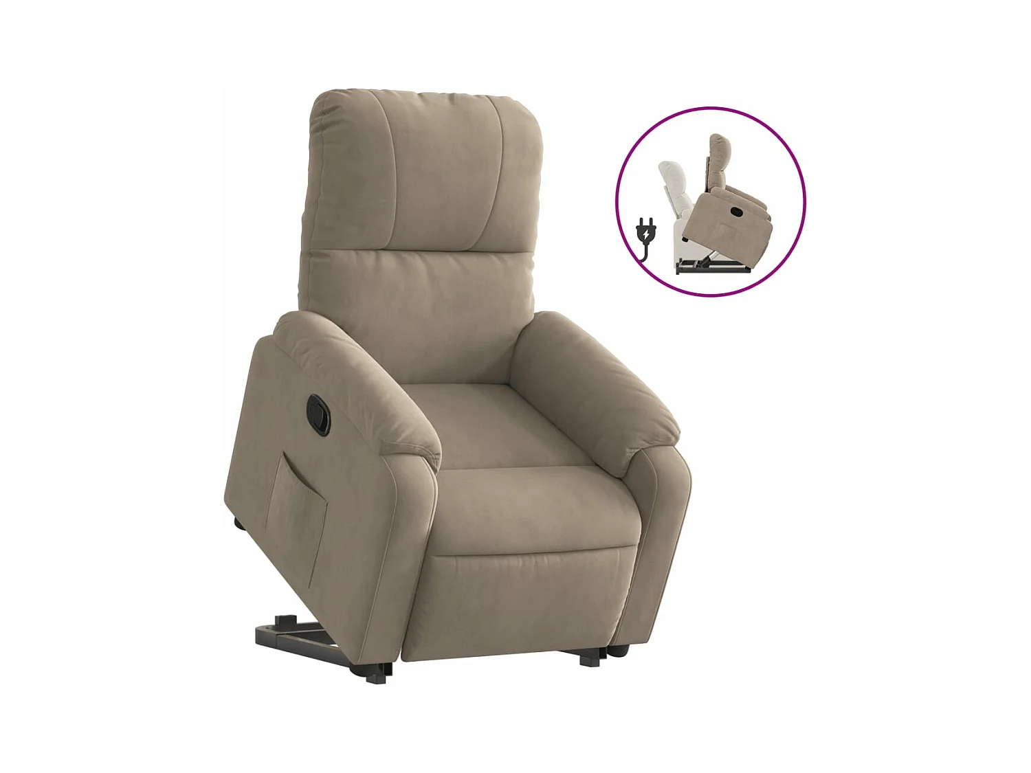 Fauteuil inclinable taupe tissu microfibre