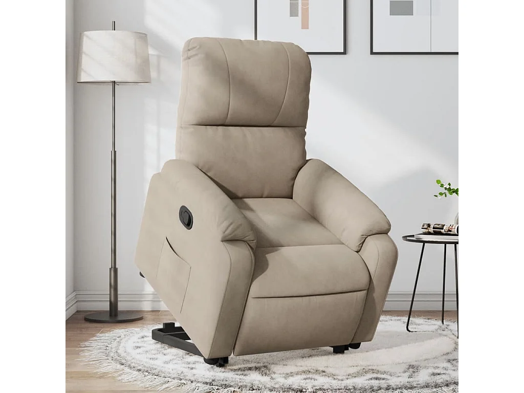 Fauteuil inclinable taupe tissu microfibre