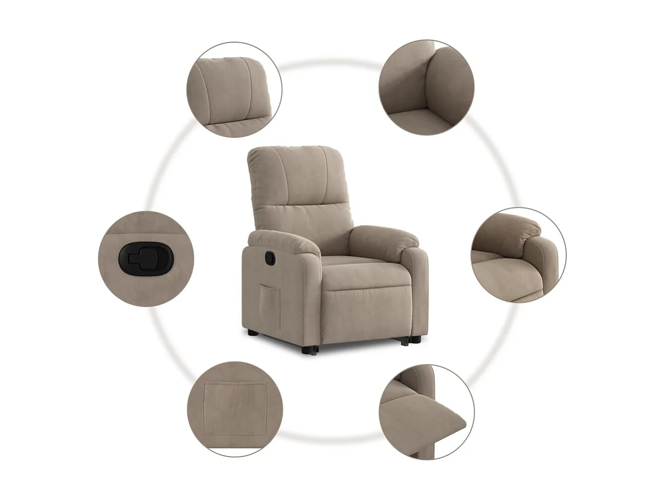 Fauteuil inclinable taupe tissu microfibre