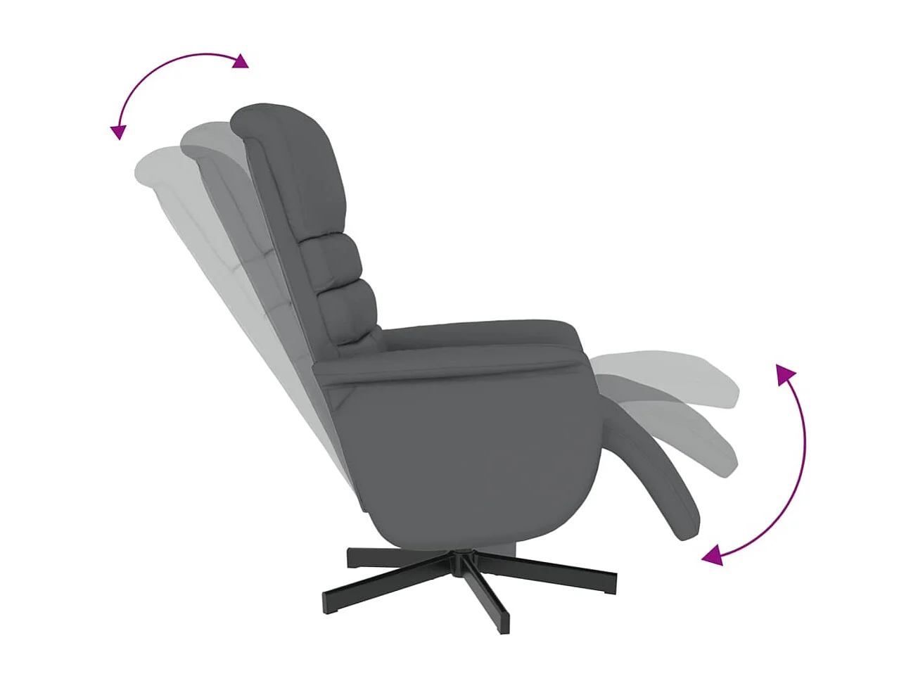 Fauteuil inclinable avec repose-pieds gris similicuir