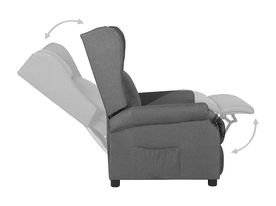 Fauteuil inclinable Gris clair Tissu