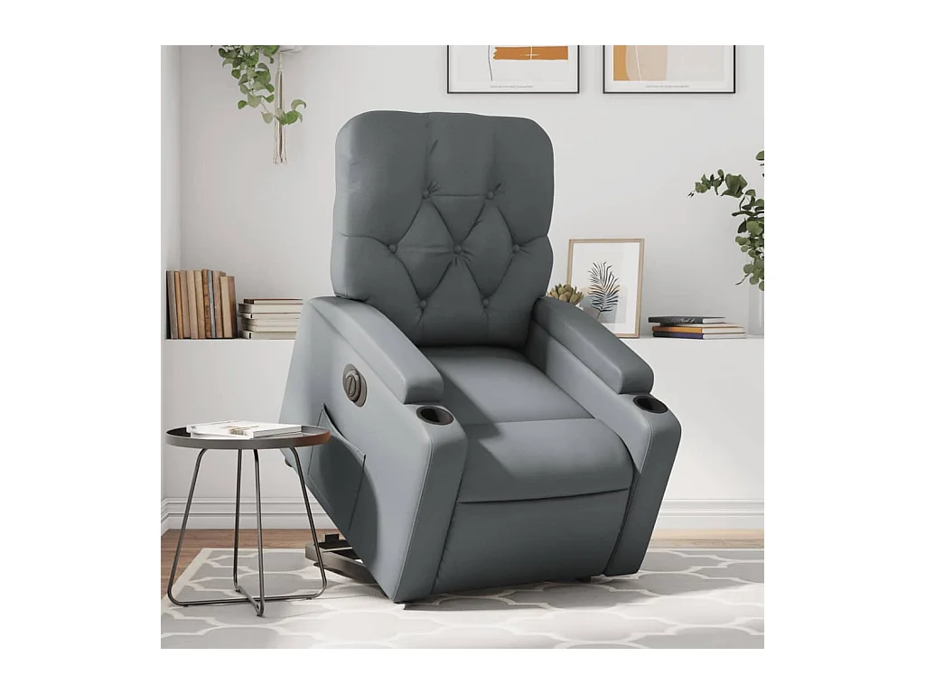 Fauteuil inclinable électrique gris similicuir