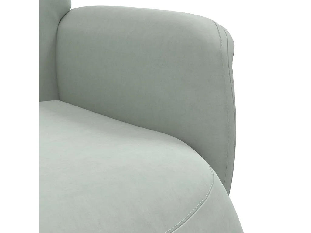 Fauteuil inclinable avec repose-pied gris clair velours