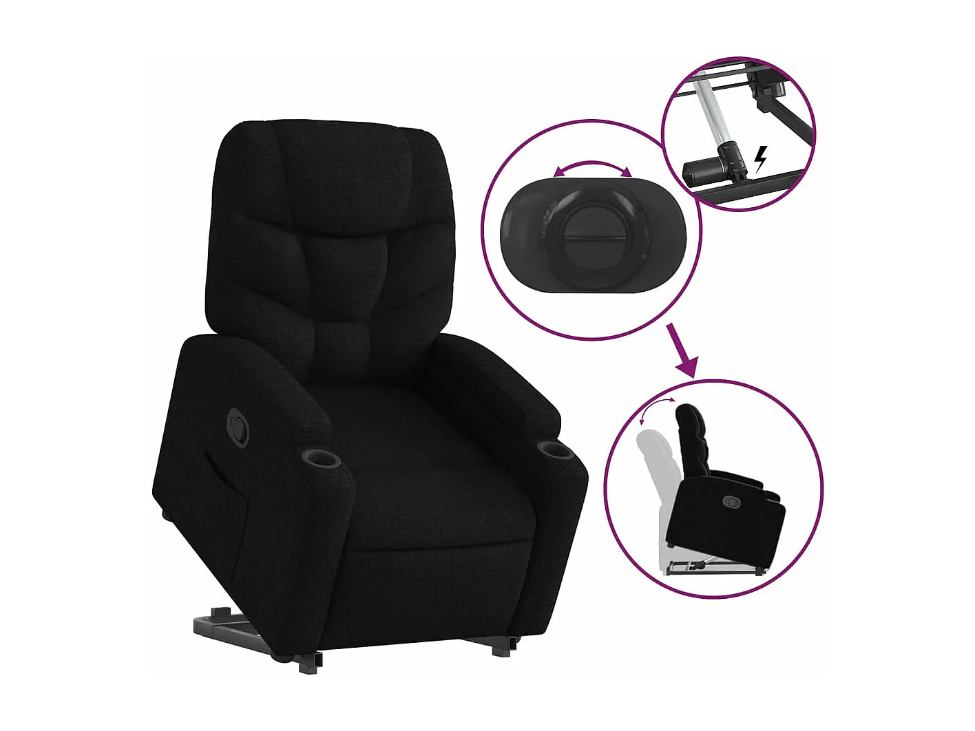 Fauteuil inclinable noir tissu