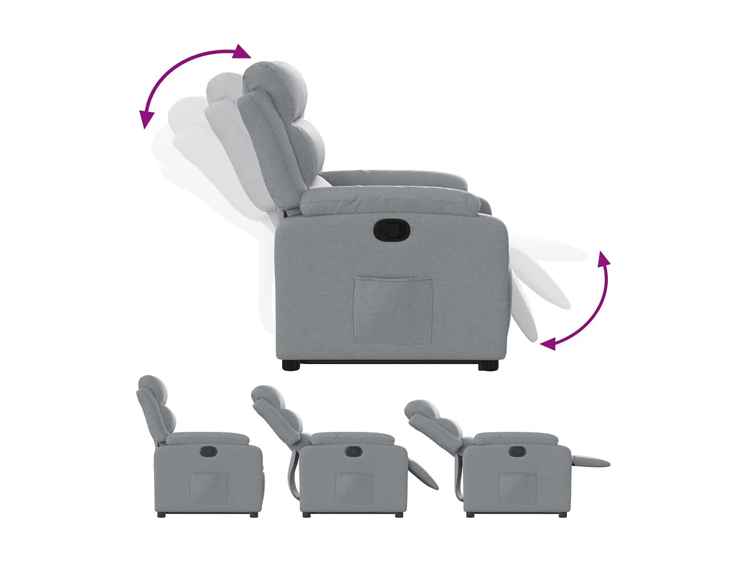 Fauteuil inclinable Gris clair Tissu