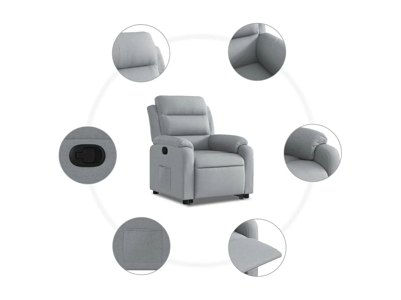 Fauteuil inclinable Gris clair Tissu