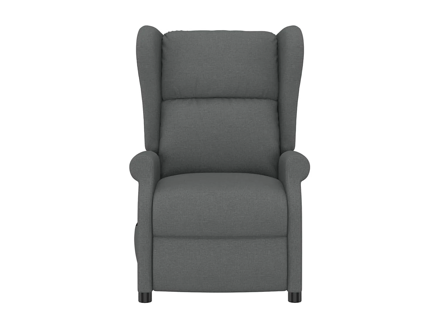 Sillón orejero reclinable eléctrico de tela gris oscuro