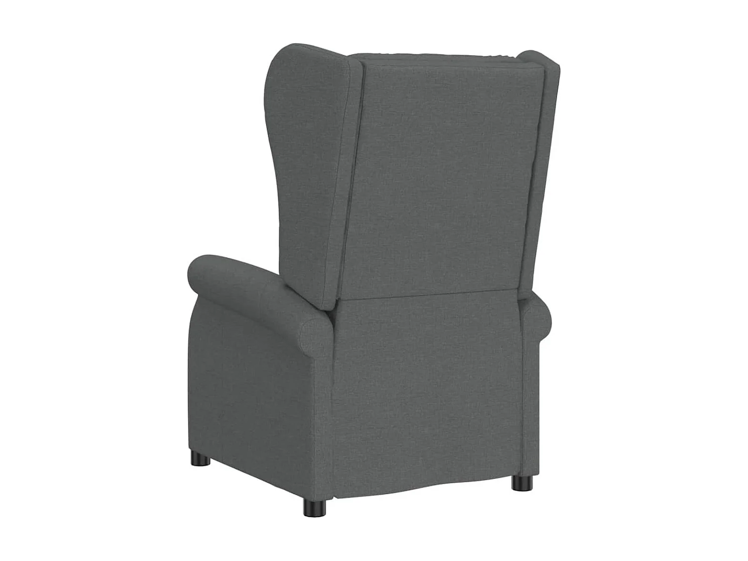 Sillón orejero reclinable eléctrico de tela gris oscuro