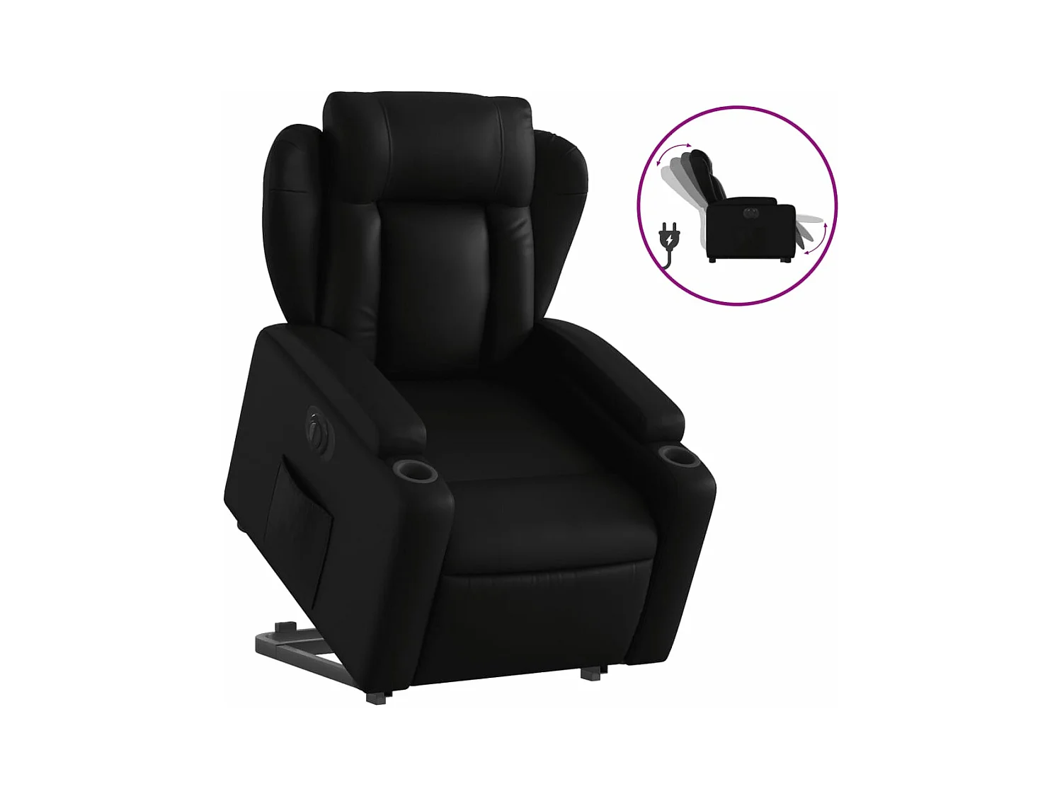 Fauteuil inclinable électrique noir similicuir