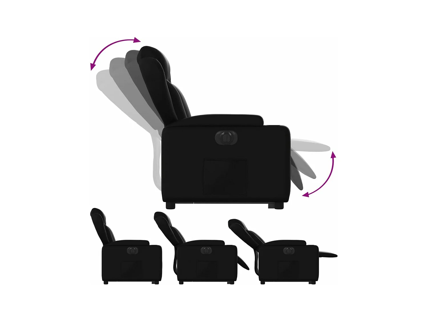 Fauteuil inclinable électrique noir similicuir