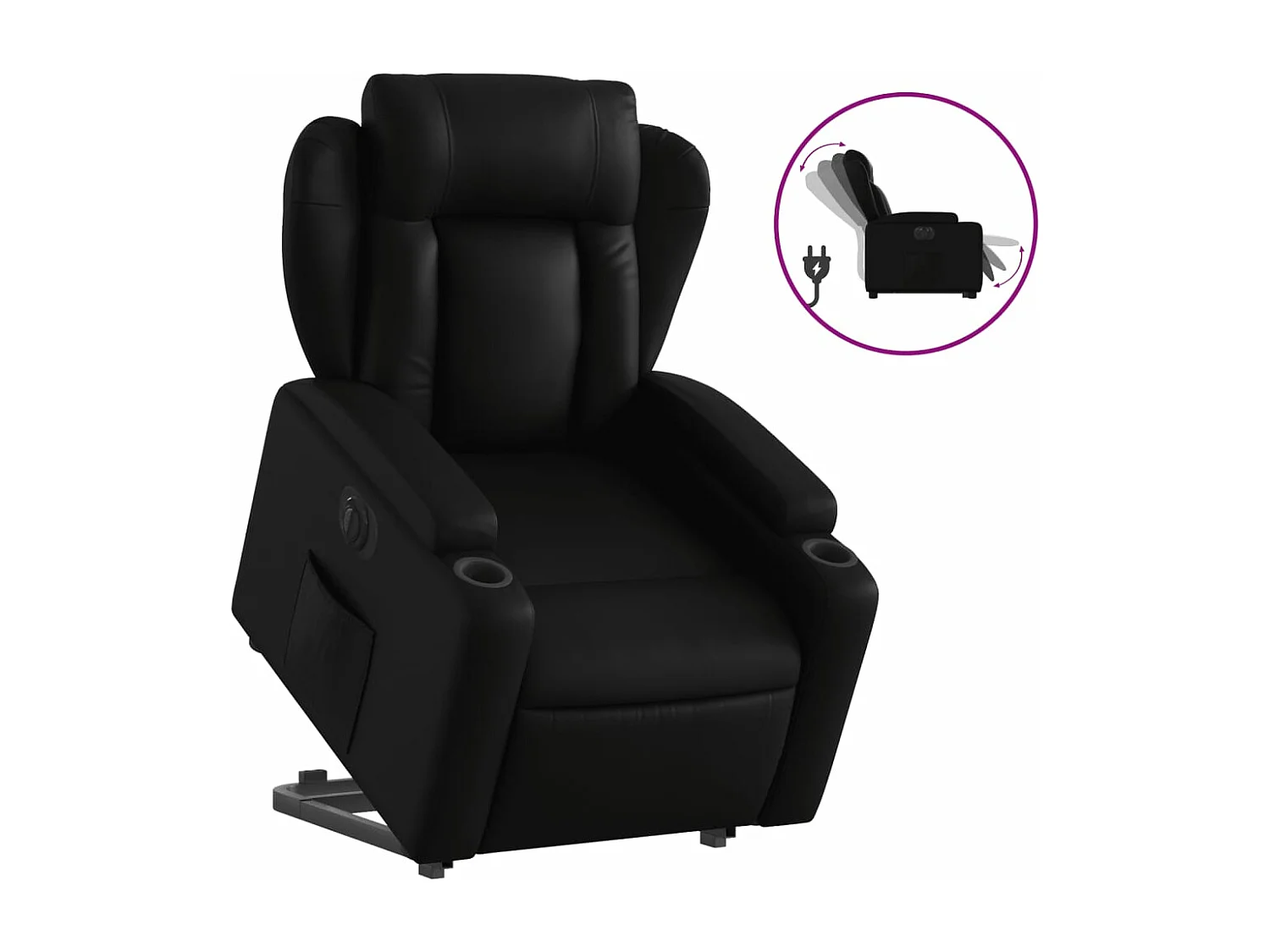 Fauteuil inclinable électrique noir similicuir