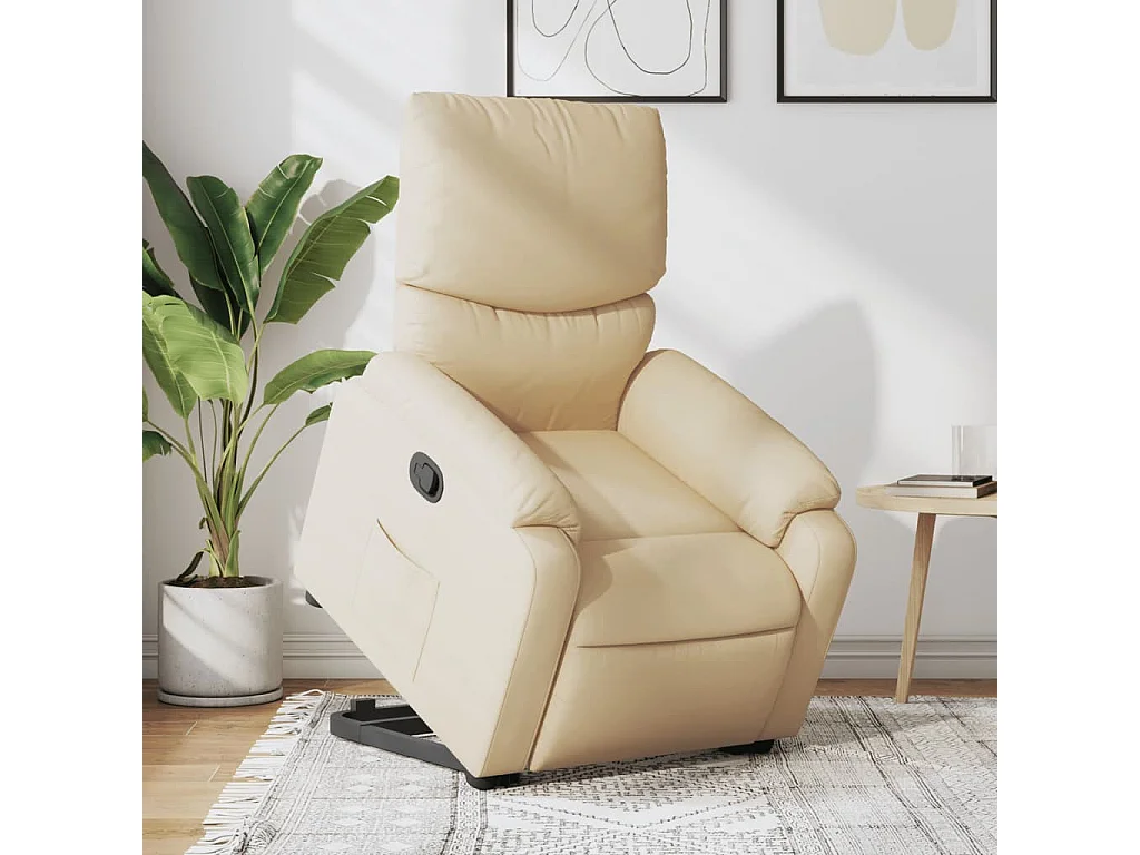 Fauteuil inclinable Crème Tissu