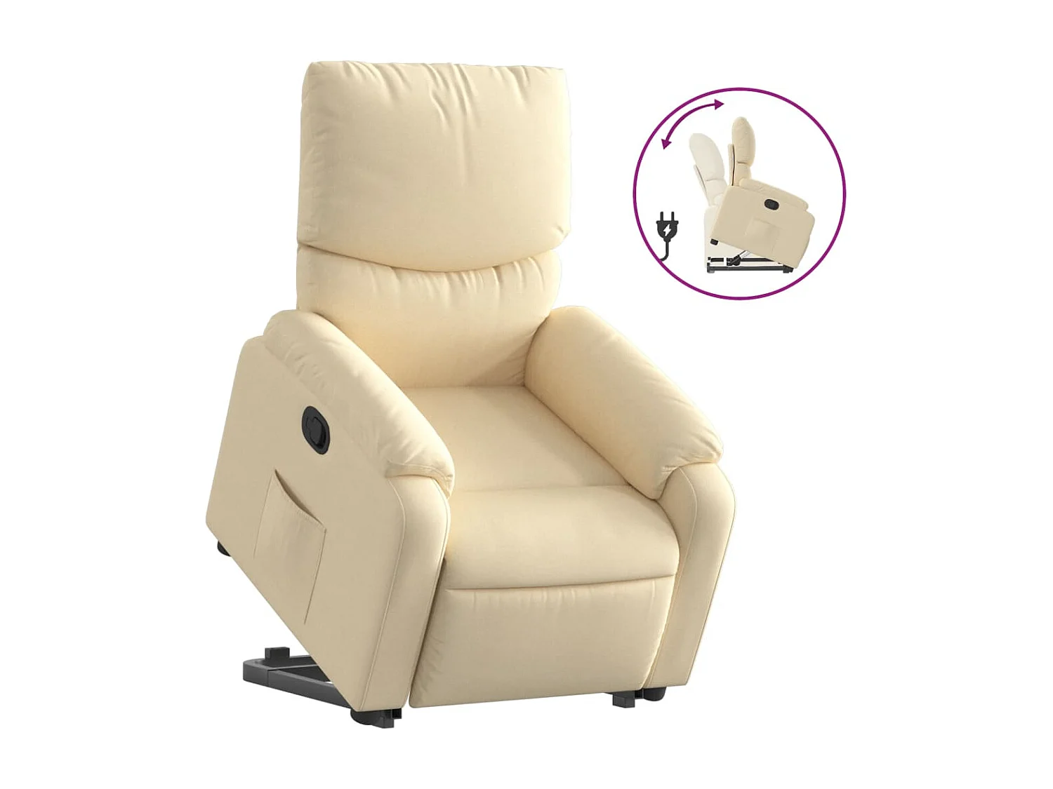 Fauteuil inclinable Crème Tissu