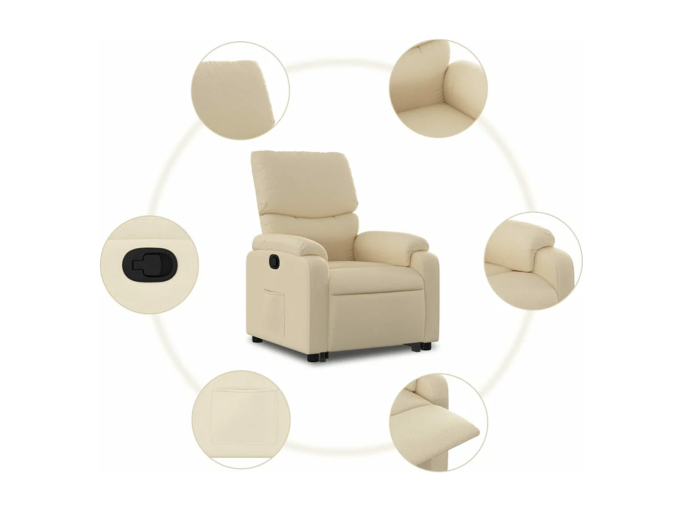 Fauteuil inclinable Crème Tissu