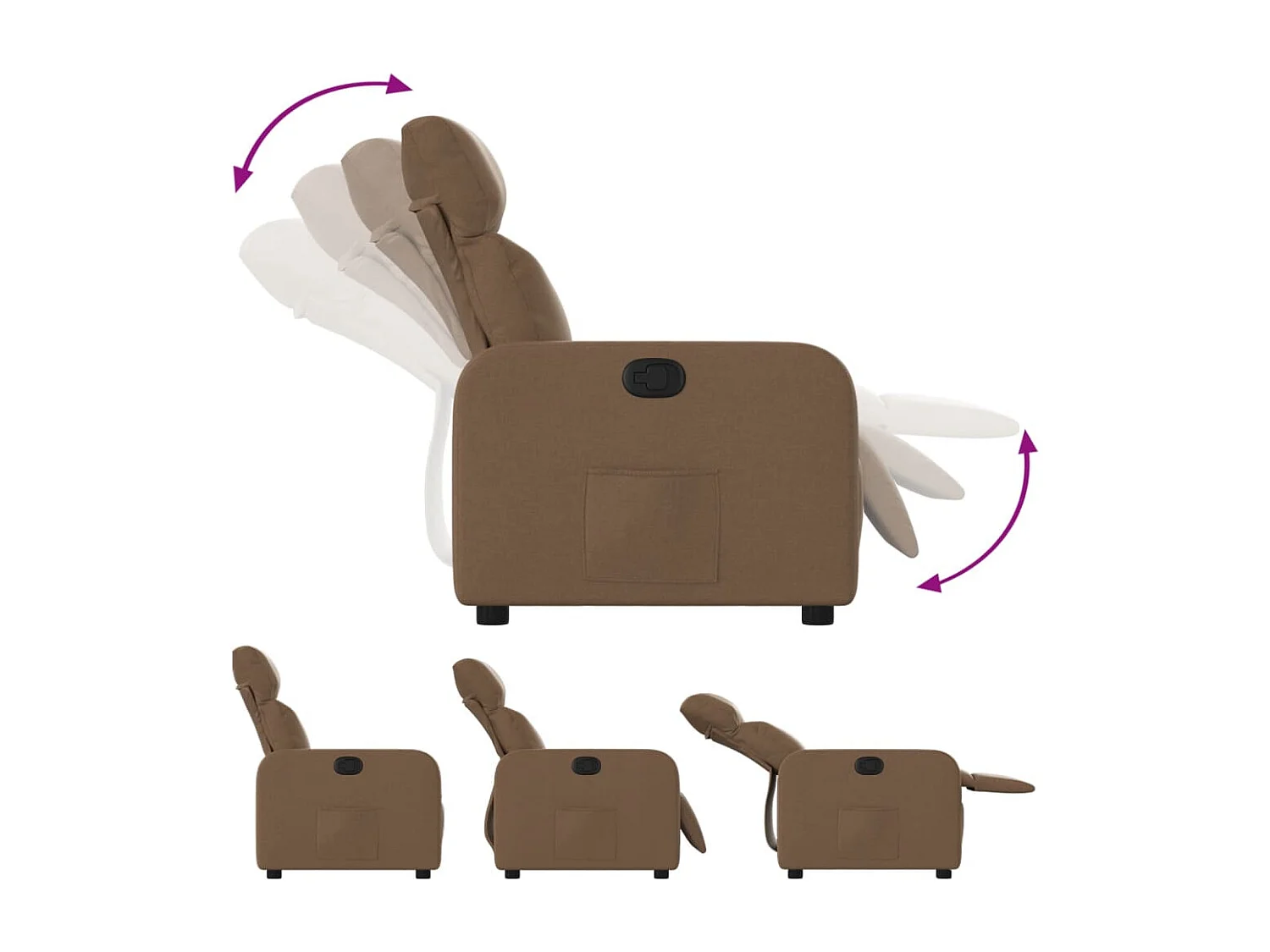 Fauteuil inclinable Marron Tissu