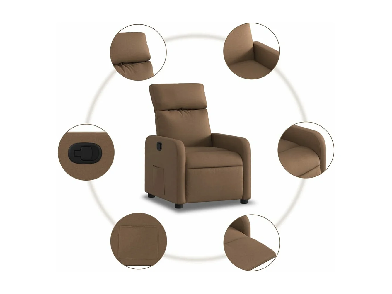 Fauteuil inclinable Marron Tissu