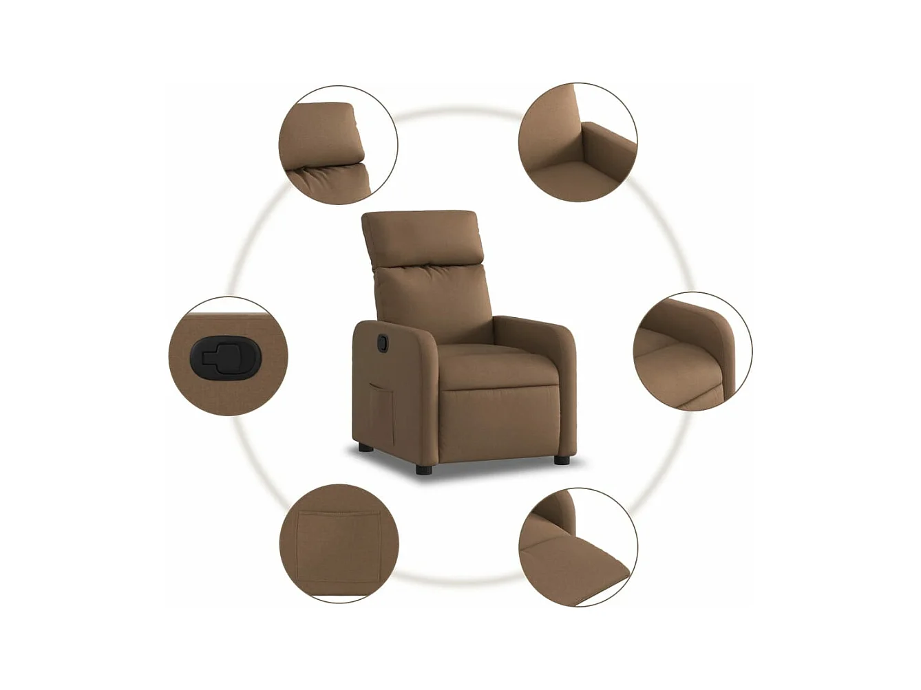 Fauteuil inclinable Marron Tissu