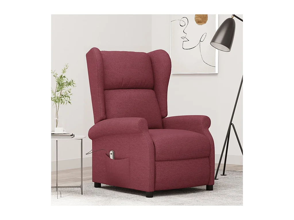 Fauteuil inclinable électrique Rouge bordeaux Tissu