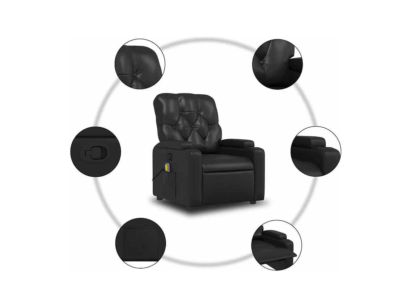 Fauteuil inclinable Noir Similicuir