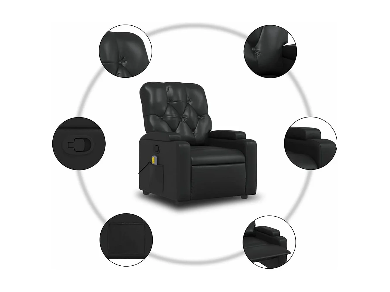 Fauteuil inclinable Noir Similicuir