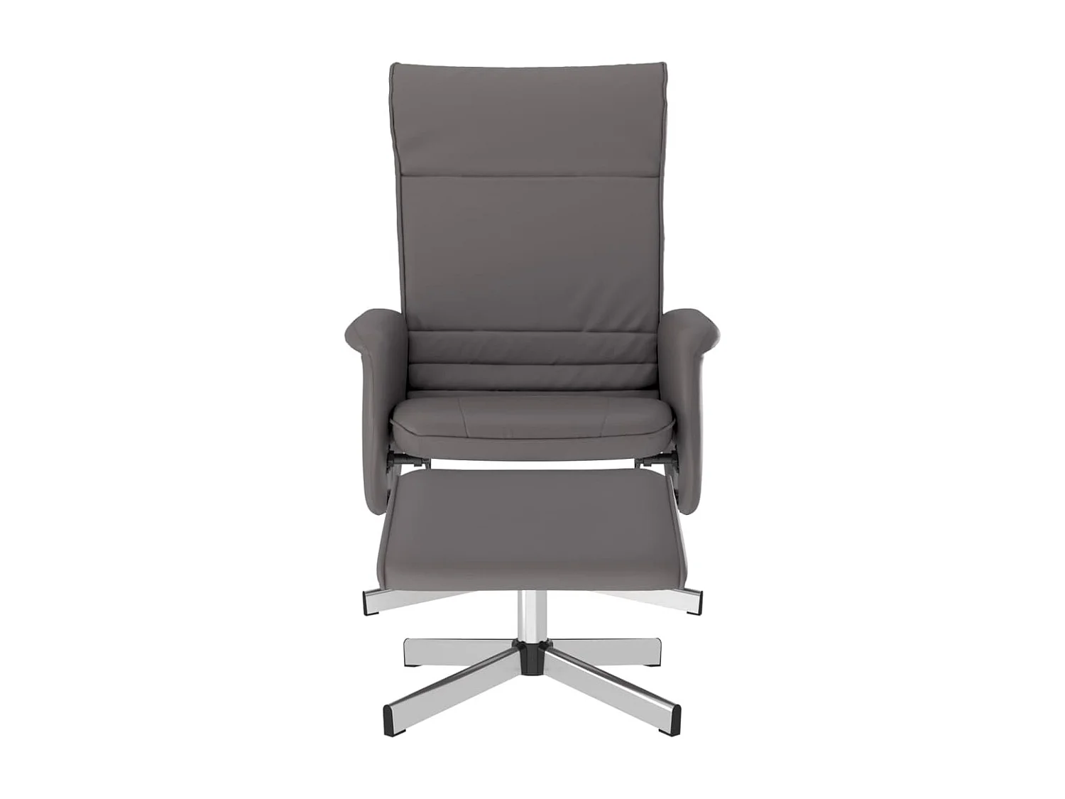 Fauteuil inclinable avec repose-pied gris similicuir