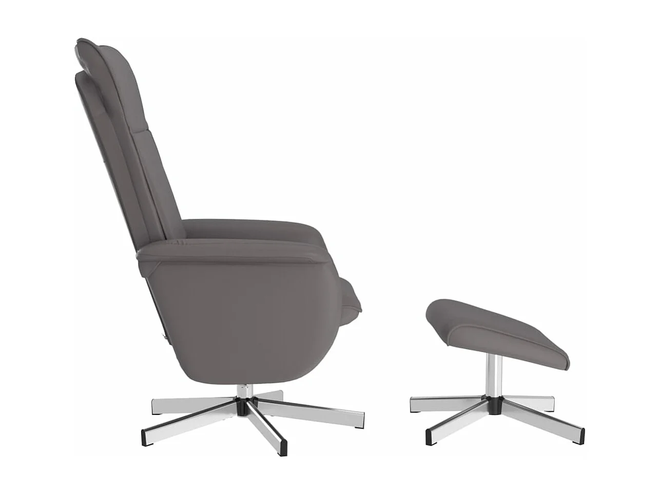 Fauteuil inclinable avec repose-pied gris similicuir