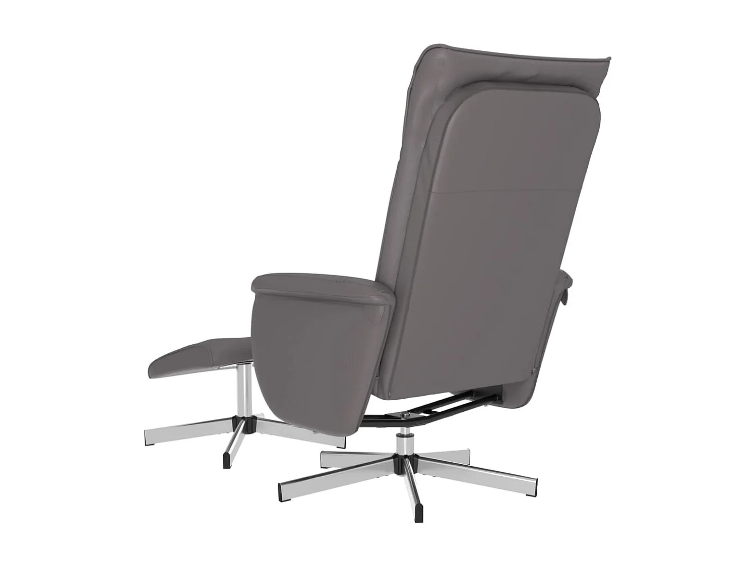 Fauteuil inclinable avec repose-pied gris similicuir