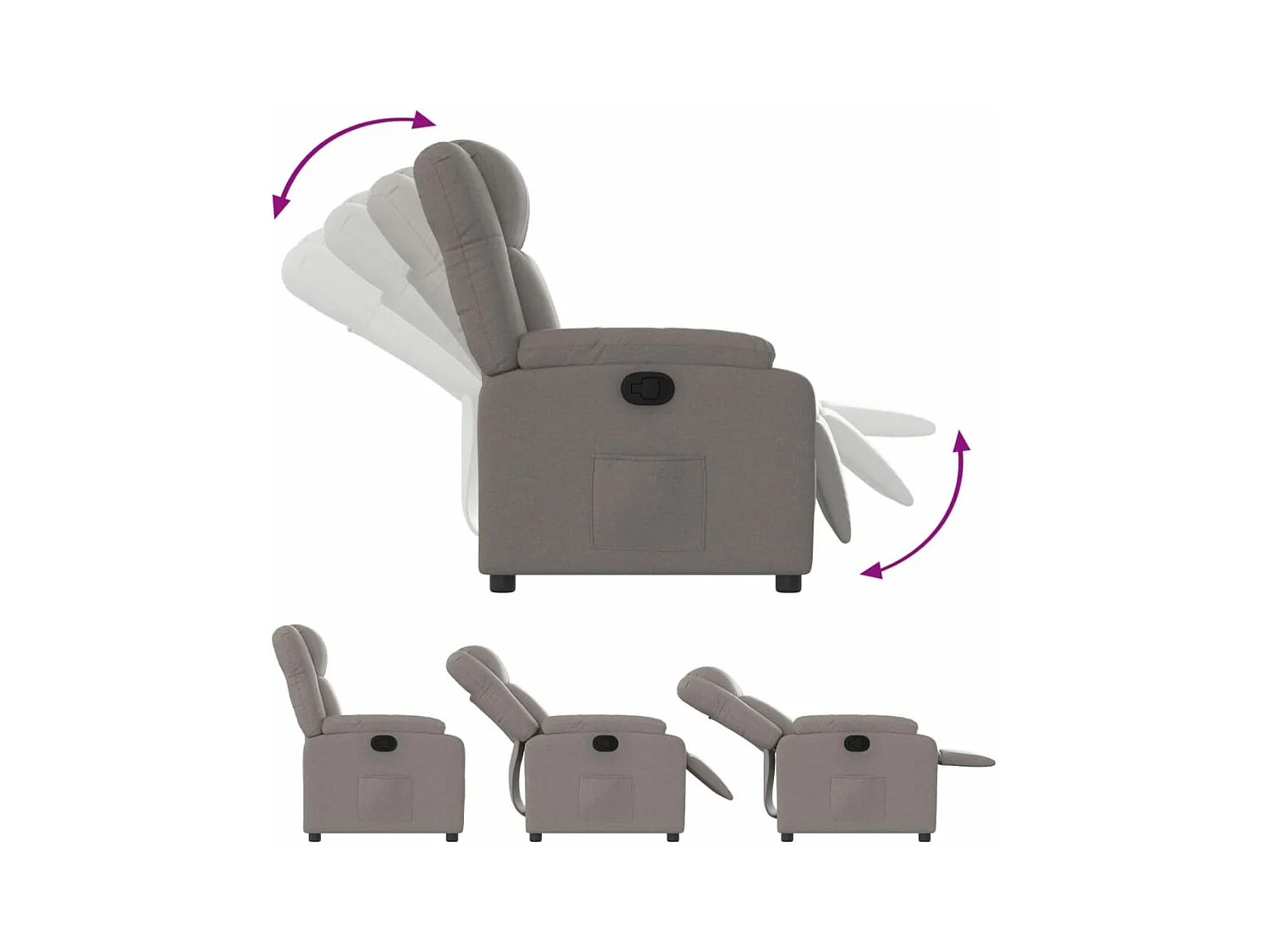 Fauteuil inclinable Taupe Tissu