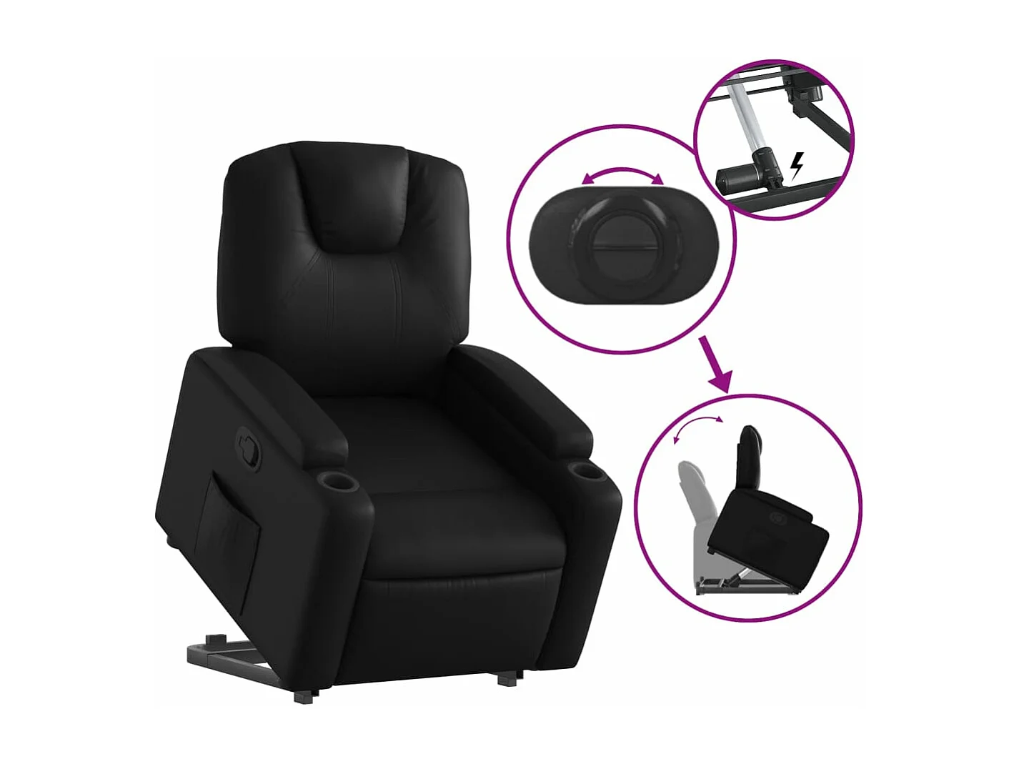 Fauteuil inclinable Noir Similicuir