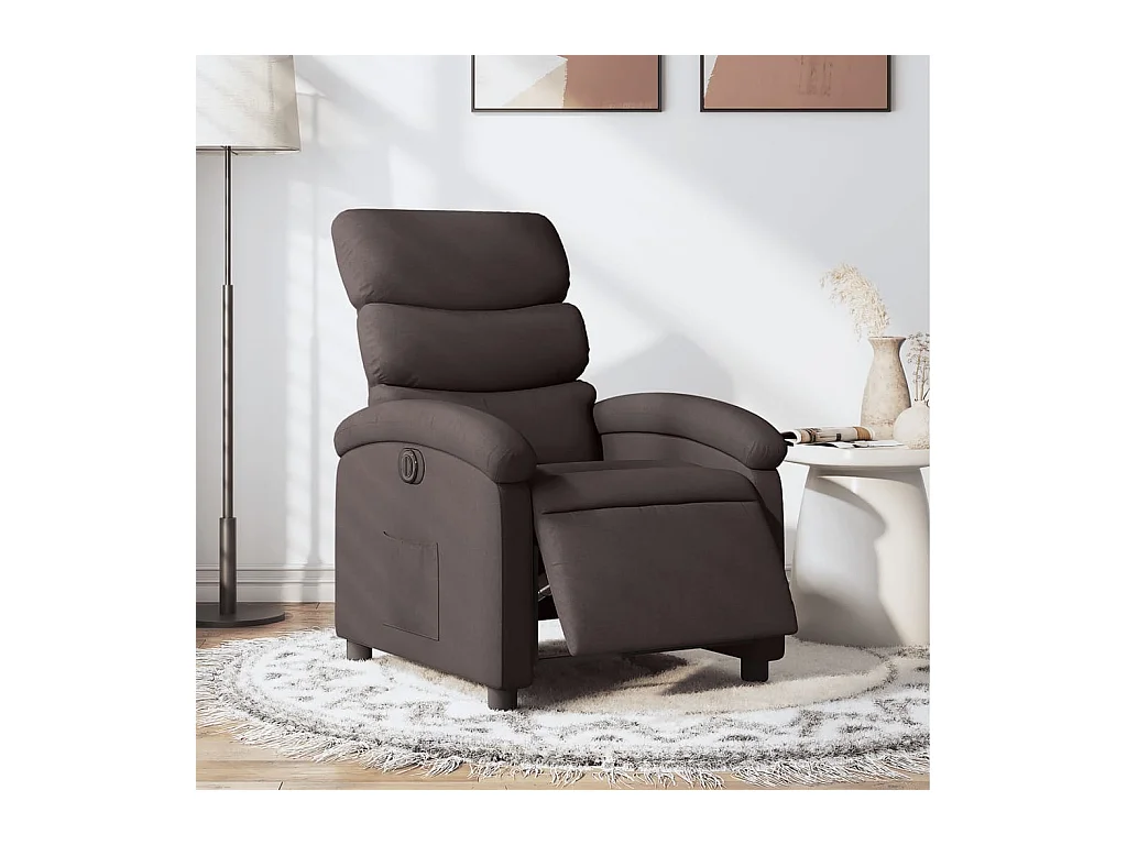 Fauteuil inclinable électrique Marron foncé Tissu