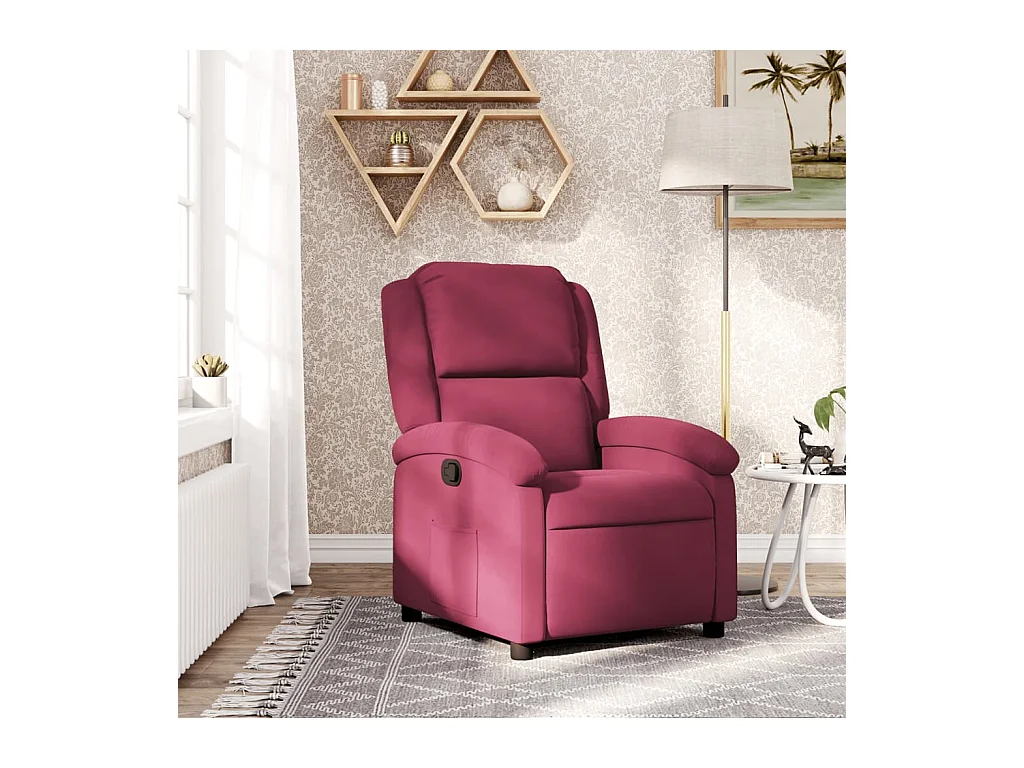 Fauteuil inclinable rouge bordeaux velours