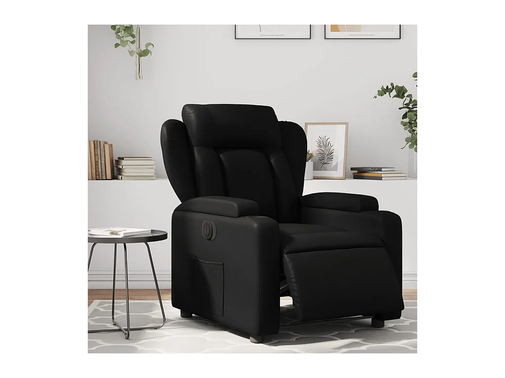 Fauteuil inclinable électrique Noir Similicuir