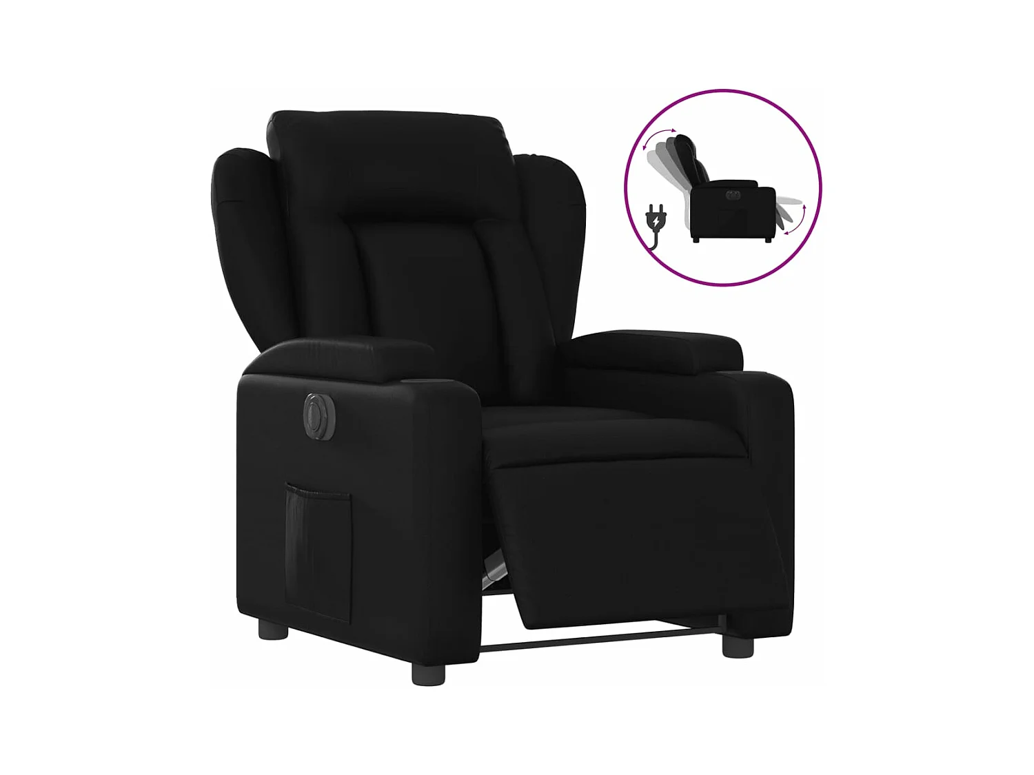 Fauteuil inclinable électrique Noir Similicuir