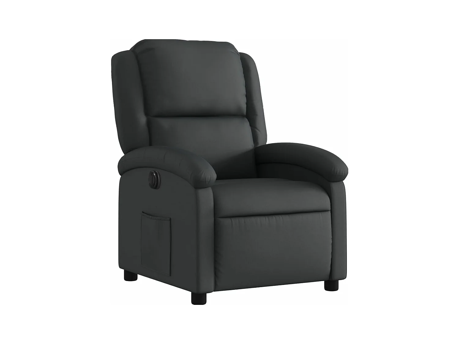 Fauteuil inclinable électrique noir cuir véritable