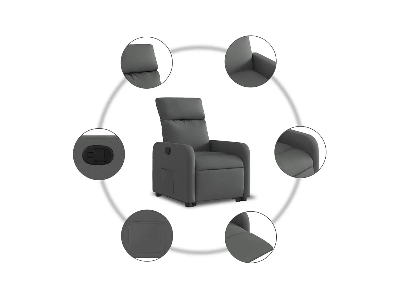 Fauteuil inclinable Gris foncé Tissu