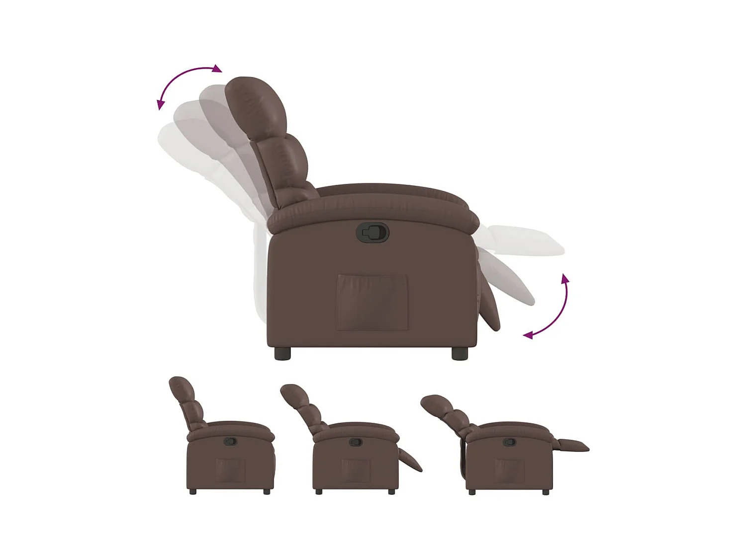 Fauteuil inclinable Marron Similicuir