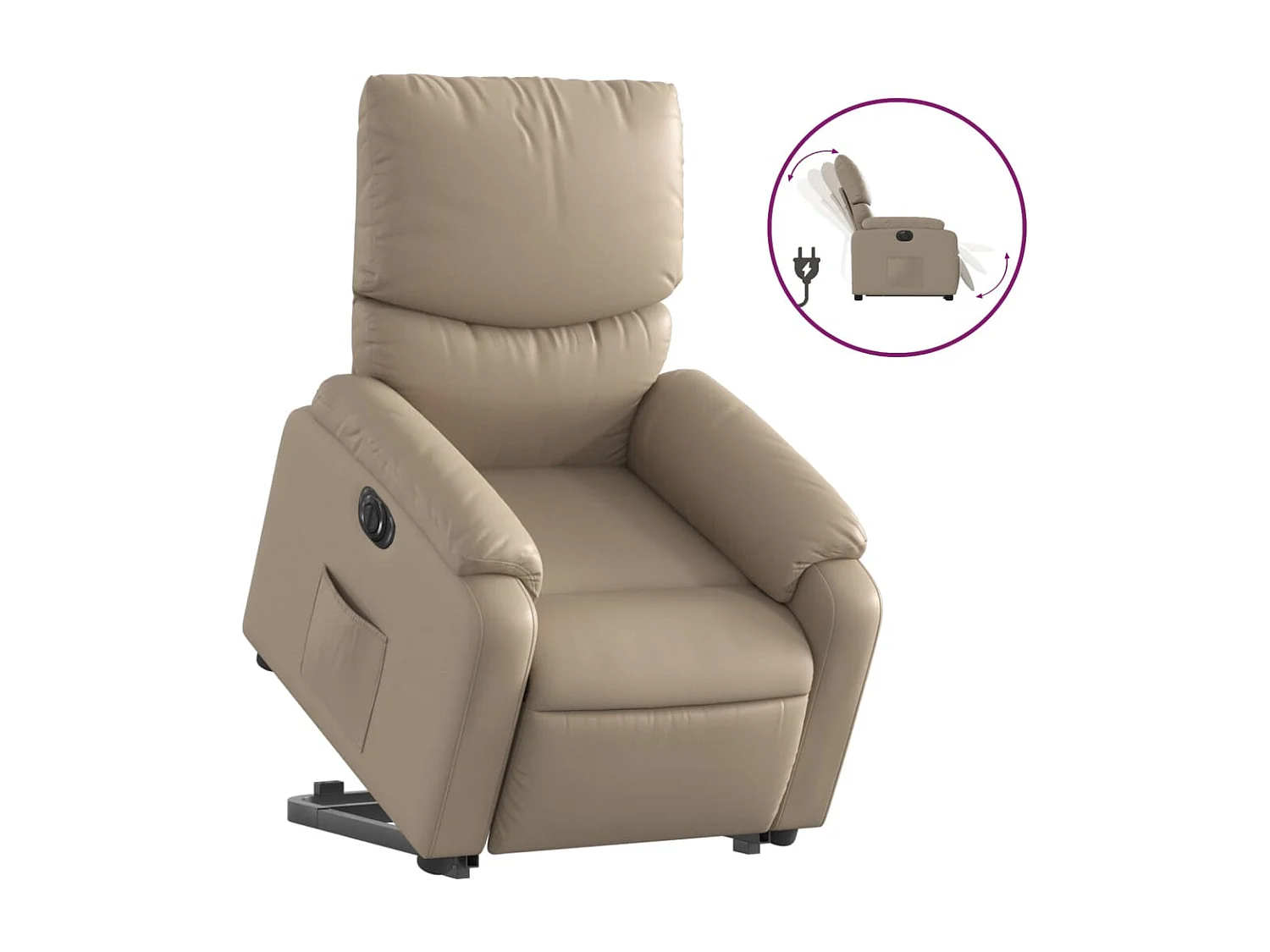 Sillón elevable eléctrico cuero artificial capuchino