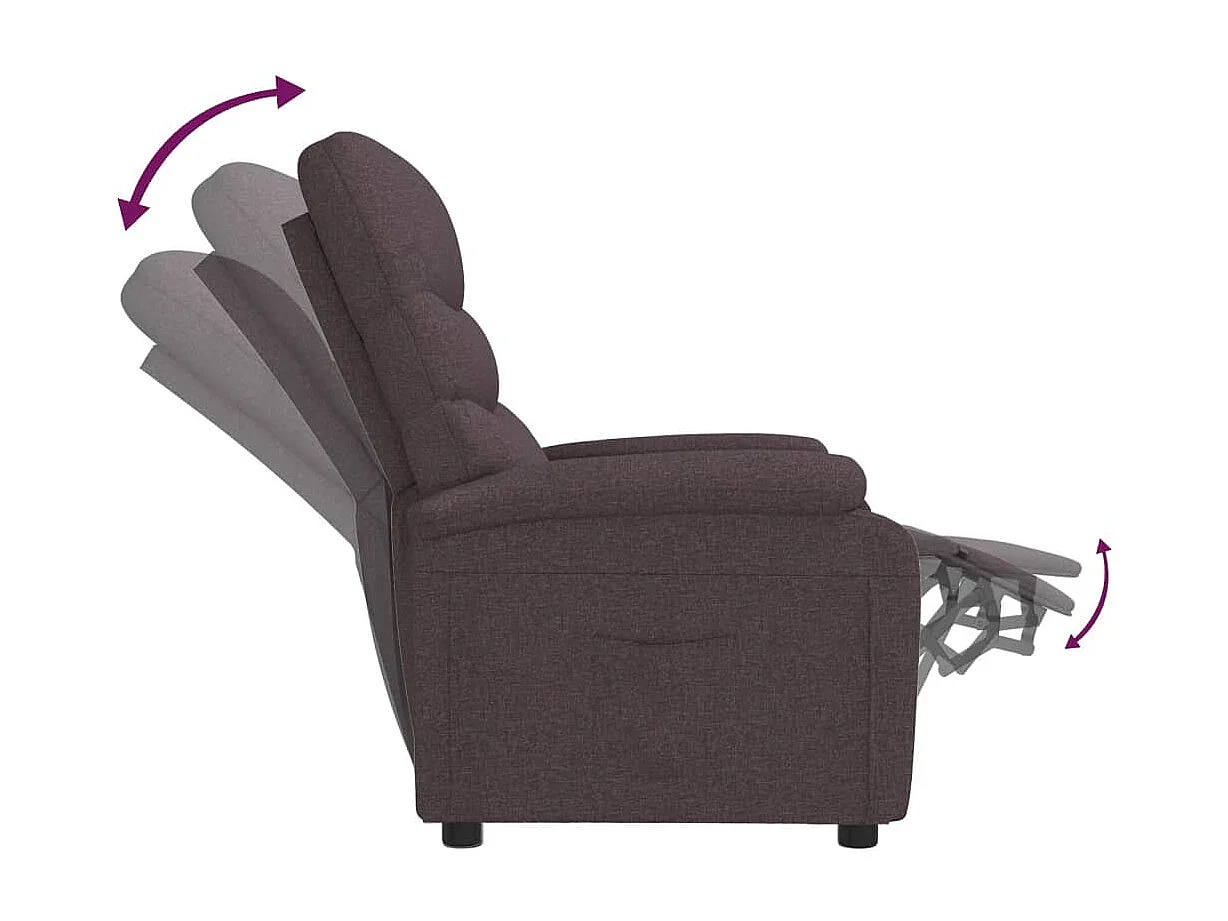 Poltrona reclinável tecido castanho-escuro