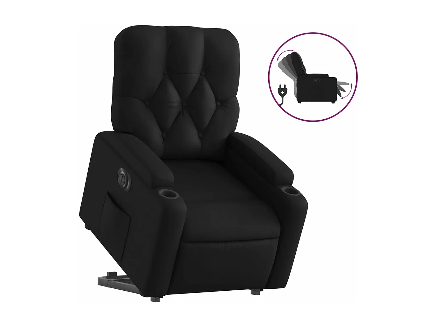 Fauteuil inclinable électrique noir similicuir