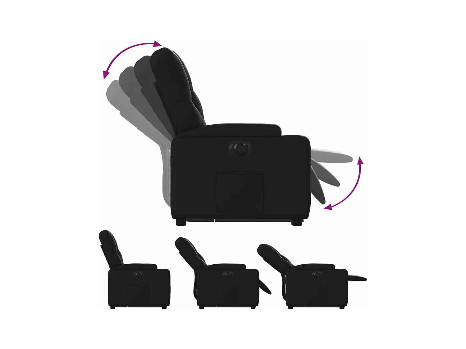 Fauteuil inclinable électrique noir similicuir