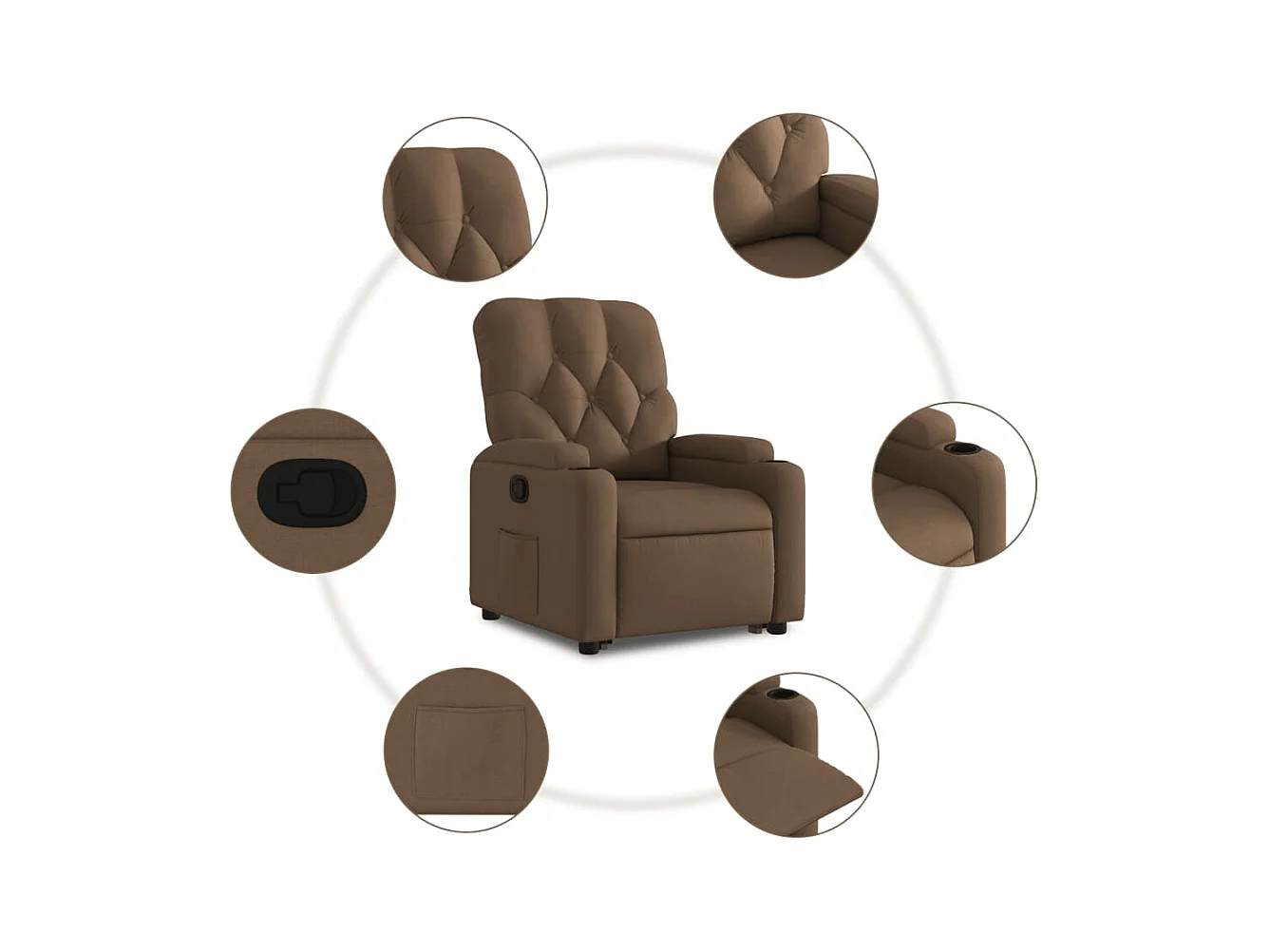 Fauteuil inclinable Marron Tissu