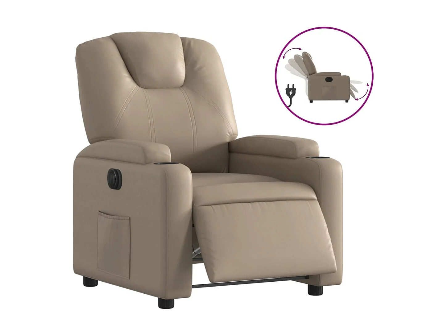 Fauteuil inclinable électrique Cappuccino Similicuir
