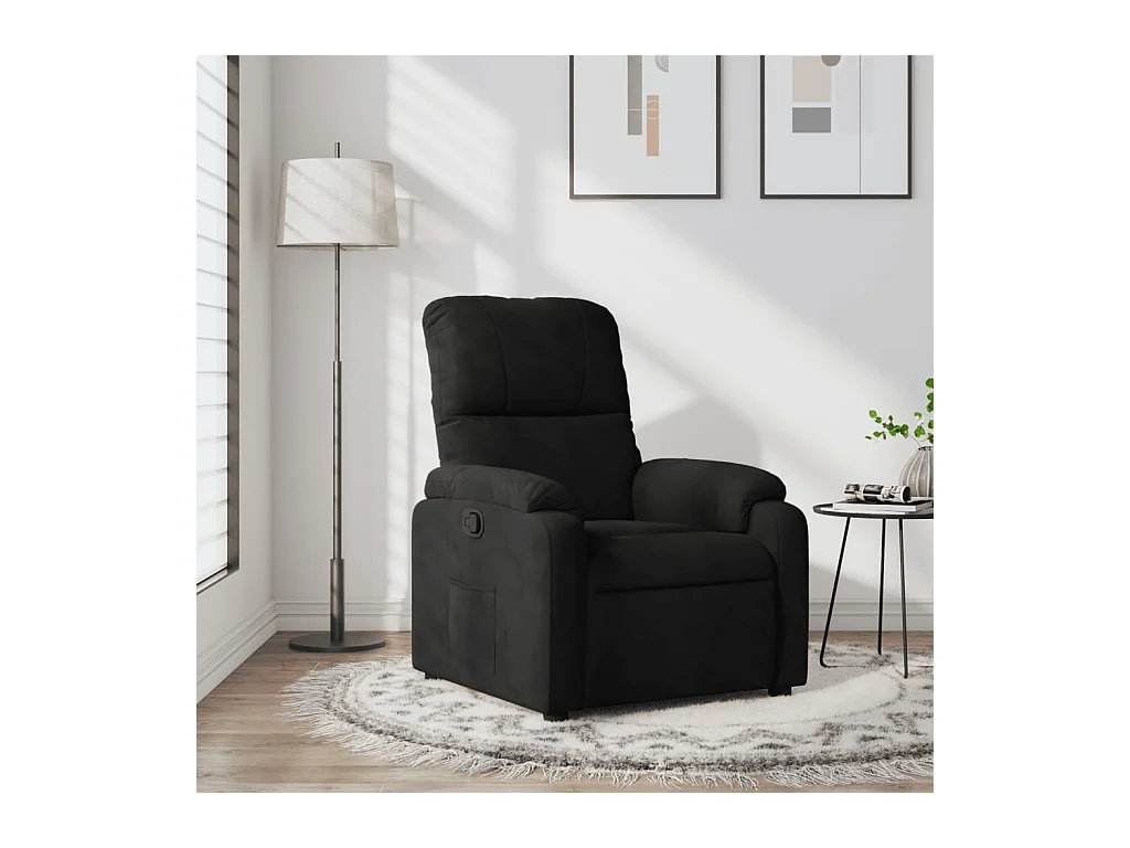 Fauteuil inclinable noir tissu microfibre